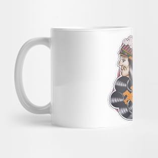 Native American with Lady Face Tattoo Design Mug